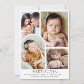 Hallo Baby Minimalist 5 Foto Aankondiging (Voorkant)