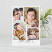 Hallo Baby Minimalist 5 Foto Aankondiging (Staand voorkant)