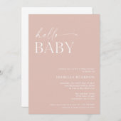 hallo Baby minimalistisch Baby shower Kaart (Voorkant / Achterkant)