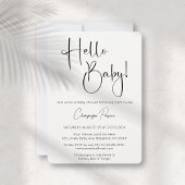 Hallo Baby Modern Script Baby shower Invitation Kaart