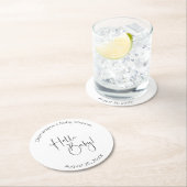 Hallo Baby Modern Script-Baby shower Ronde Kartonnen Onderzetter (Insitu)