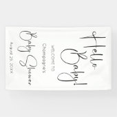 Hallo Baby Modern Script-Baby shower Spandoek (Horizontaal)