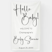 Hallo Baby Modern Script-Baby shower Spandoek (Verticaal)
