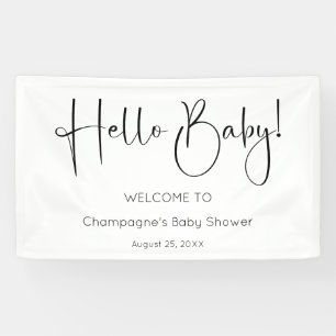 Hallo Baby Modern Script-Baby shower Spandoek