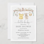 Hallo Baby | Moderne Boho babykleding douche Kaart (Voorkant)