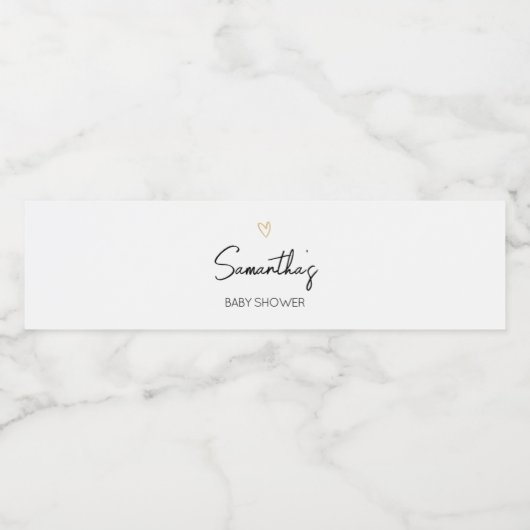 Hallo Baby Neutraal minimalistisch Baby shower Waterfles Etiket (Enkel label)