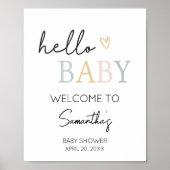Hallo Baby Neutral Minimalistisch Welkom Poster (Voorkant)