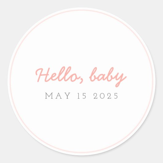 Hallo Baby Peach Sticker (Voorkant)