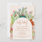 Hallo Baby shower Boho Cactus Arch woestijnpampas Kaart (Voorkant)