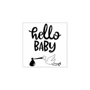 hallo Baby shower Rubberstempel
