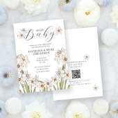 Hallo Baby shower Spring Daffodil QR Code Kaart