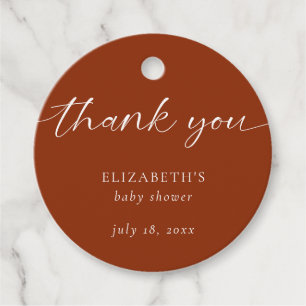 hallo Baby shower Terra cotta Neutral Bohemian Bedankjes Labels