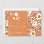 Hallo Baby shower Terracotta Boho Floral Cute Kaart (Voorkant)