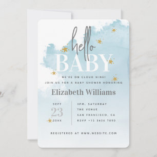 Hallo Baby shower We zijn op Cloud 9 Kaart