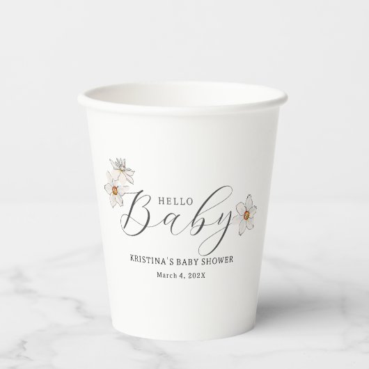 Hallo Baby Spring Baby shower Welkom Papieren Bekers (Voorkant)
