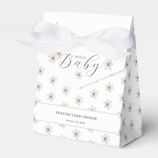 Hallo Baby Spring Daffodil Baby shower Bedankdoosjes (Voorkant Zijde)