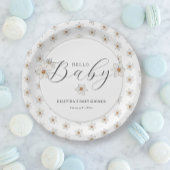 Hallo Baby Spring Daffodil Baby shower Papieren Bordje