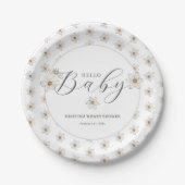 Hallo Baby Spring Daffodil Baby shower Papieren Bordje (Voorkant)