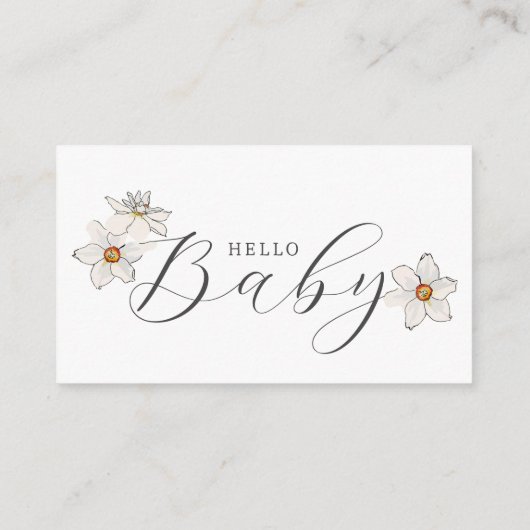Hallo Baby Spring Daffodil Informatiekaartje (Achterkant)