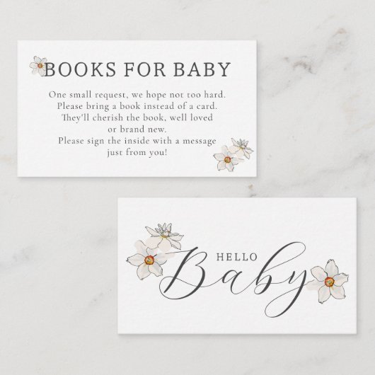 Hallo Baby Spring Daffodil Informatiekaartje (Voorkant / Achterkant)