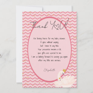 hallo Baby Swan Hartelijk dank Bedankkaart