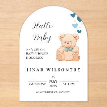 Hallo Baby Teddybeer Baby Shower Uitnodiging