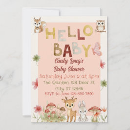Hallo Baby waterverf baby shower voor bosdieren Kaart