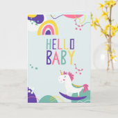 Hallo Baby Wenskaart Kaart (Gele Bloem)