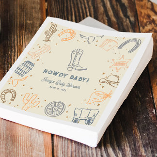 Hallo Baby Western Cowboy Baby Shower Servet
