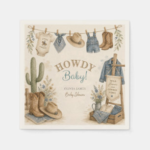 Hallo baby western woestijn baby shower servet