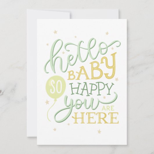 hallo baby zo blij dat je hier bent. Nieuwe babyge (Voorkant)