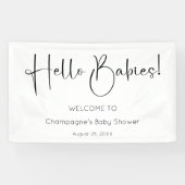 Hallo Baby's Modern Script-Baby shower Spandoek (Horizontaal)