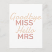 Hallo Bachelorette Party Vaarwel Miss Briefkaart (Voorkant)