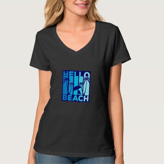 hallo Beach Summer Vacation Beach Stoel T-shirt (Voorkant)