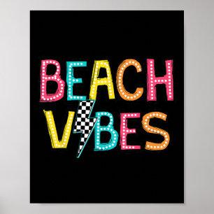 Hallo Beach Vibes € ™ Zomer Vakantie Meisje Vrouwe Poster