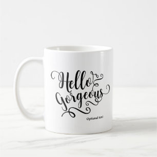 HALLO BEAUTIFUL Typografie Persoonlijk Aangepast Koffiemok