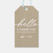 Hallo Bedankt Craft Handmade Business Hang Label Cadeaulabel (Voorkant)