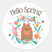 hallo Beer en bijen Sticker (Voorkant)