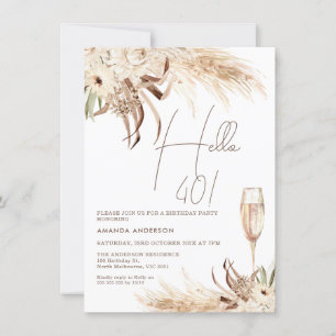 Hallo Beige bruin Boho bloemenglas Kaart