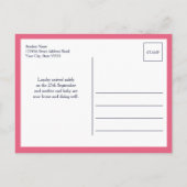 Hallo Berry Pink Aankondigingskaart (Achterkant)