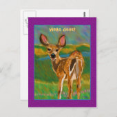 hallo Beste briefkaart Deer (Voorkant / Achterkant)