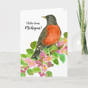 Hallo Bird American Robin Kaart