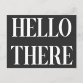 hallo Black and White Typography Design Briefkaart (Voorkant)