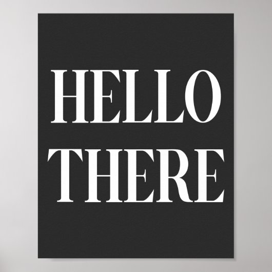 hallo Black and White Typography Design Poster (Voorkant)
