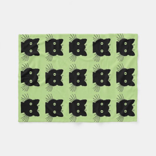 hallo Black Cat Fleece Blanket (Voorkant (Horizontaal))