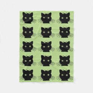 hallo Black Cat Fleece Blanket