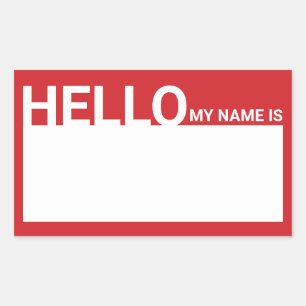 Hallo Blank modern Rechthoekige Sticker