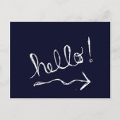 hallo Blauw Briefkaart (Voorkant)