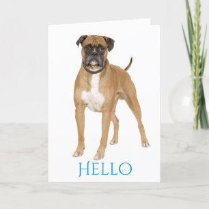 Hallo Blauw? / Hi Boxer Puppy - Bruin & Wit Hond Kaart