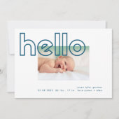 hallo blauw wit, modern, eenvoudig minimalistisch aankondiging (Voorkant)